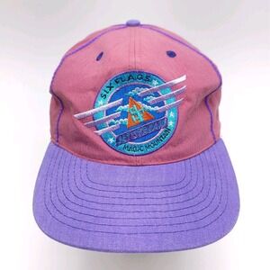 Vintage Six Flags Hat Quick Dry Snapback Cap Magic Mountain Jet Stream‎